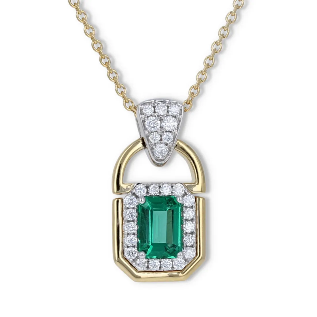 Elevated Emerald & Diamond Locket-Inspired Pendant